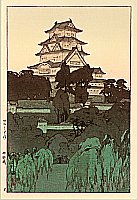 Hiroshi Yoshida 1876-1950 - Himeji Castle - evening - artelino Art Auctions. Hiroshi Yoshida 1876-1950 - Himeji Castle - evening