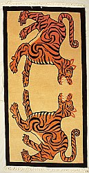Tibetan Carpet - Fighting Tigers - artelino Art Auctions. Tibetan Carpet - Fighting Tigers