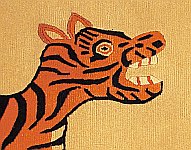 Tibetan Carpet - Fighting Tigers - artelino Art Auctions. Tibetan Carpet - Fighting Tigers