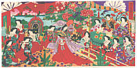 Chikanobu Toyohara 1838-1912 - Court Musicians - artelino Art Auctions. Chikanobu Toyohara 1838-1912 - Court Musicians