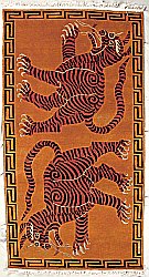 Tibetan Carpet - Two Tigers