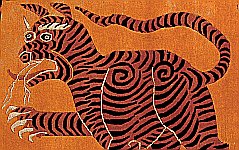 Tibetan Carpet - Two Tigers