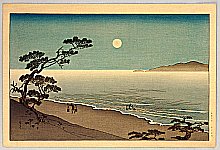Yoshimune Arai 1873-1945 - Suma Beach at Night - artelino Art Auctions. Yoshimune Arai 1873-1945 - Suma Beach at Night