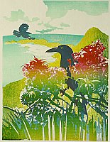 How a Woodblock Print is Made - Currawongs, Lord Howe Island