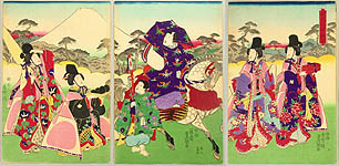 Kunisada Utagawa 1786-1865 - Mt. Fuji and Traveller
