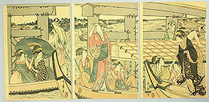 Utamaro Kitagawa 1750-1806 - Beauties on the Boats - artelino Art Auctions. Utamaro Kitagawa 1750-1806 - Beauties on the Boats