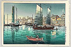 Koitsu Tsuchiya 1870-1949 - Akashi Port - artelino Art Auctions. Koitsu Tsuchiya 1870-1949 - Akashi Port