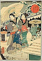 Kunisada II Utagawa 1823-1880 - Beauty under Umbrella