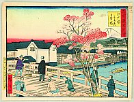 Hiroshige III Utagawa 1842-1894 - Kokon Tokyo Meisho - Edo Bashi in Spring - artelino Art Auctions. Hiroshige III Utagawa 1842-1894 - Kokon Tokyo Meisho - Edo Bashi in Spring