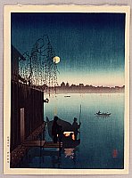 Eijiro Kobayashi active 1930's - Evening Cool on Sumida - artelino Art Auctions. Eijiro Kobayashi active 1930's - Evening Cool on Sumida