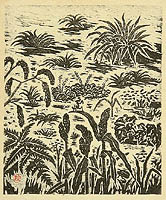 Masao Maeda 1904-1974 - Praying Mantis in Meadow - artelino Art Auctions. Masao Maeda 1904-1974 - Praying Mantis in Meadow
