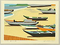 Yutaka Okubo born 1924 - Beach in the Day - artelino Art Auctions. Yutaka Okubo born 1924 - Beach in the Day