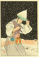 Paul Jacoulet 1902-1960 - Snowy Night - Nuit De Neige - artelino Art Auctions. Paul Jacoulet 1902-1960 - Snowy Night - Nuit De Neige