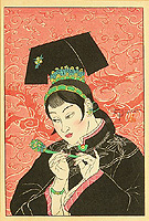 Paul Jacoulet 1902-1960 - Jade Lady - Les Jades - artelino Art Auctions. Paul Jacoulet 1902-1960 - Jade Lady - Les Jades