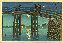Hiroaki Takahashi 1871-1945 - Bridge and Moon - artelino Art Auctions. Hiroaki Takahashi 1871-1945 - Bridge and Moon