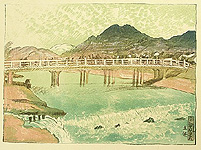 Kazuma Oda 1881-1956 - Gojo Bridge - artelino Art Auctions. Kazuma Oda 1881-1956 - Gojo Bridge