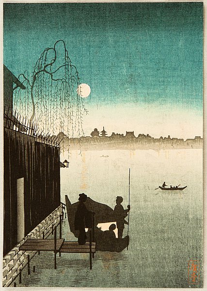 Eijiro Kobayashi active 1930's - Evening Cool on Sumida - artelino Art Auctions. Eijiro Kobayashi active 1930's - Evening Cool on Sumida