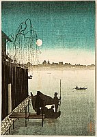 Eijiro Kobayashi active 1930's - Evening Cool on Sumida - artelino Art Auctions. Eijiro Kobayashi active 1930's - Evening Cool on Sumida