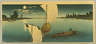Hiroaki (Shotei) Takahashi 1871-1945 - Edo River - artelino Art Auctions. Hiroaki (Shotei) Takahashi 1871-1945 - Edo River