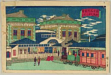 Hiroshige III Utagawa 1842-1894 - Famous Places of Tokyo - Shinbashi - artelino Art Auctions. Hiroshige III Utagawa 1842-1894 - Famous Places of Tokyo - Shinbashi