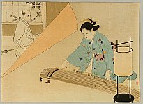 Toshikata Mizuno 1866-1908 - Samurai and Koto Player