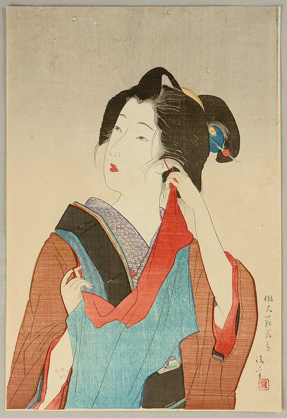 鏑木清方: Beauty from 1873 - 明治十五年代美人風景 薄雪