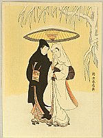 Harunobu Suzuki 1724-1770 - Lovers in Snow - artelino Art Auctions. Harunobu Suzuki 1724-1770 - Lovers in Snow