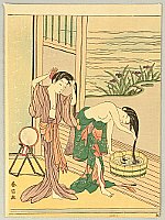 Harunobu Suzuki 1724-1770 - Washing Hairs - artelino Art Auctions. Harunobu Suzuki 1724-1770 - Washing Hairs