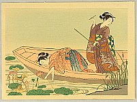 Harunobu Suzuki 1724-1770 - Cutting Lotus - artelino Art Auctions. Harunobu Suzuki 1724-1770 - Cutting Lotus