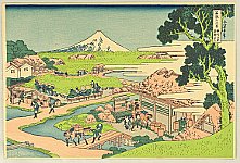 Hokusai Katsushika 1760-1849 - Fugaku Sanju-rokkei - Katakura Tea Garden - artelino Art Auctions. Hokusai Katsushika 1760-1849 - Fugaku Sanju-rokkei - Katakura Tea Garden