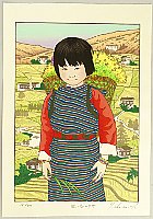 Ryusei Okamoto born 1949 - Children of Asia - Spirit of the Green Valley - artelino Art Auctions. Ryusei Okamoto born 1949 - Children of Asia - Spirit of the Green Valley