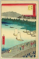 Hiroshige Ando 1797-1858 - Yoshida - Upright Tokaido
