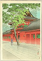 Hasui Kawase 1883-1957 - After Rain at Sanno Shrine - artelino Art Auctions. Hasui Kawase 1883-1957 - After Rain at Sanno Shrine