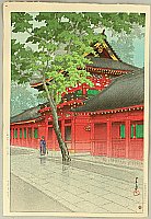 Hasui Kawase 1883-1957 - After Rain at Sanno Shrine - artelino Art Auctions. Hasui Kawase 1883-1957 - After Rain at Sanno Shrine