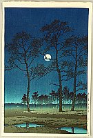 Hasui Kawase 1883-1957 - Winter Moon over Toyama Plain