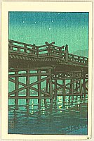 Hasui Kawase 1883-1957 - Uji Bridge - artelino Art Auctions. Hasui Kawase 1883-1957 - Uji Bridge