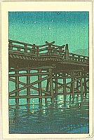 Hasui Kawase 1883-1957 - Uji Bridge - artelino Art Auctions. Hasui Kawase 1883-1957 - Uji Bridge
