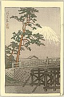 Hasui Kawase 1883-1957 - Mt. Fuji and kawai Bridge