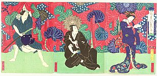 Yoshitaki Utagawa 1841-1899 - In a Restaurant - Kabuki - artelino Art Auctions. Yoshitaki Utagawa 1841-1899 - In a Restaurant - Kabuki