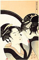 Utamaro Kitagawa 1750-1806 - Beauty in Front of Mirror - artelino Art Auctions. Utamaro Kitagawa 1750-1806 - Beauty in Front of Mirror