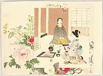 Kason Suzuki 1860-1919 - Tea Ceremony - artelino Art Auctions. Kason Suzuki 1860-1919 - Tea Ceremony