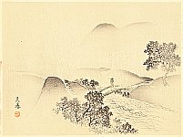 Goshun Matsumura 1752-1811 - River and Bridge - artelino Art Auctions. Goshun Matsumura 1752-1811 - River and Bridge