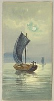 Unknown - Boat in Moonlight - artelino Art Auctions. Unknown - Boat in Moonlight