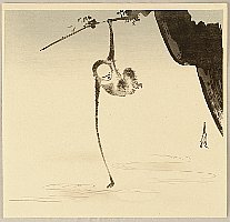 Gekko Ogata 1859-1920 - Monkey and the Moon Reflection - artelino Art Auctions. Gekko Ogata 1859-1920 - Monkey and the Moon Reflection