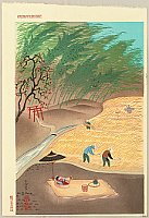 Bakufu Ono 1888-1976 - Farmer's Family in Autumn Harvest - artelino Art Auctions. Bakufu Ono 1888-1976 - Farmer's Family in Autumn Harvest