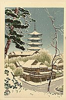 Benji Asada 1899-1984 - Pagoda at Yasaka - artelino Art Auctions. Benji Asada 1899-1984 - Pagoda at Yasaka