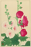 Masaharu Aoyama 1893-1969 - Hollyhock - artelino Art Auctions. Masaharu Aoyama 1893-1969 - Hollyhock