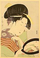 Utamaro Kitagawa 1750-1806 - Reflection in a Mirror - artelino Art Auctions. Utamaro Kitagawa 1750-1806 - Reflection in a Mirror