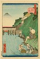 Hirokage Utagawa active 1855 - 65 - Humorous Scenes at the Famous Places of Edo - No. 4 - artelino Art Auctions. Hirokage Utagawa active 1855 - 65 - Humorous Scenes at the Famous Places of Edo - No. 4