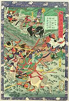 Yoshitsuya Koko 1822-1866 - Fifty-four Battle Stories of Hisago - Polearm Master - artelino Art Auctions. Yoshitsuya Koko 1822-1866 - Fifty-four Battle Stories of Hisago - Polearm Master